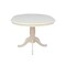 International Concepts Round 36 in Rd Top Pedestal Table, 12 in Leaf, 28.9 inH, Dining Height, Unfinished, 36 W, 36 L K-36RXT - alternate 3